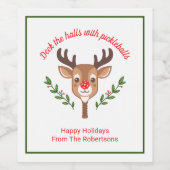 キュートパーソナライズされたなトナカイの漬物 ワインラベル (シングルラベル)