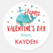 キュートパーソナライズされたなバレンタインデー ラウンドシール (正面)