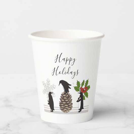 キュートパーソナライズされたなペおもしろいンギン 紙コップ (正面)