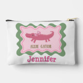 キュートパーソナライズされたアリゲーターペンシル アクセサリーポーチ (裏面)