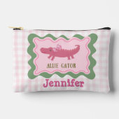キュートパーソナライズされたアリゲーターペンシル アクセサリーポーチ (正面)