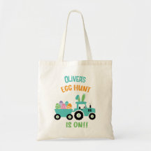 キュートパーソナライズされたイースターエッグ狩りトラクターバニー