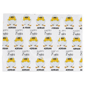 キュートパーソナライズされたイースターエッグ&シックハッピーイースター ラージペーパーバッグ (裏面)