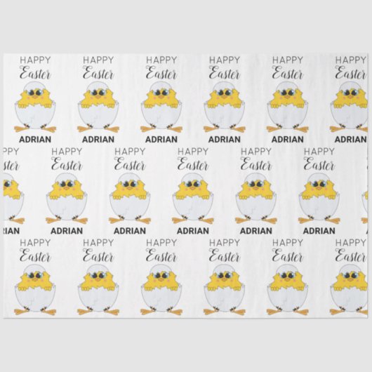 キュートパーソナライズされたイースターエッグ&シックハッピーイースター 薄葉紙 (正面)