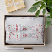 キュートパーソナライズされたイースターラビットレッドイースター卵 薄葉紙 (ギフト)