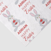 キュートパーソナライズされたイースターラビットレッドイースター卵 薄葉紙 (詳細)