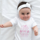 キュートパーソナライズされたイースター初めて卵ハンター ベビーボディスーツ