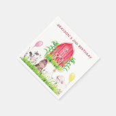 キュートパーソナライズされたウォーターカラーファーム誕生日 スタンダードカクテルナプキン (角)