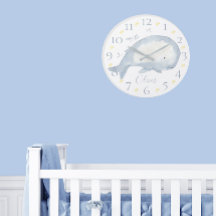 キュートパーソナライズされたウォーターカラーベビー航海の鯨L