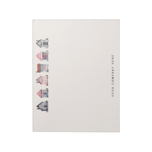 キュートパーソナライズされたウォーター色ハウス実在エテート ノートパッド (回転)