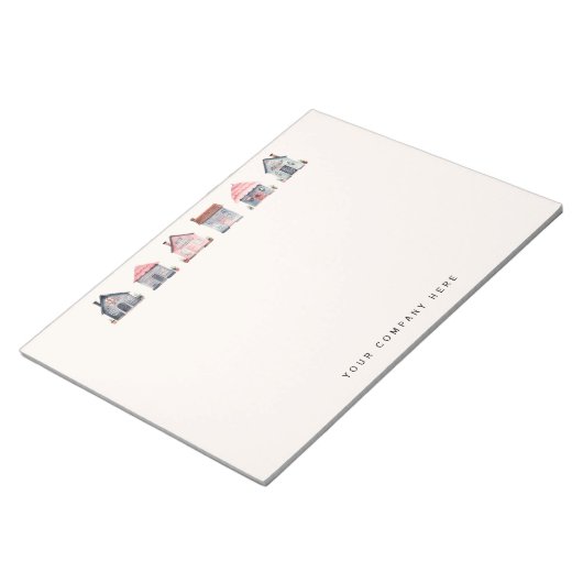 キュートパーソナライズされたウォーター色ハウス実在エテート ノートパッド (アングル)