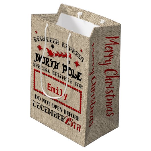 キュートパーソナライズされたオフィシャルサック抱き枕 ミディアムペーパーバッグ (裏面アングル)