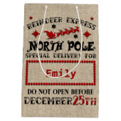 キュートパーソナライズされたオフィシャルサック抱き枕 ミディアムペーパーバッグ (裏面)