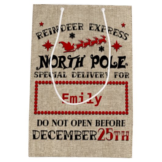 キュートパーソナライズされたオフィシャルサック抱き枕 ミディアムペーパーバッグ (裏面)