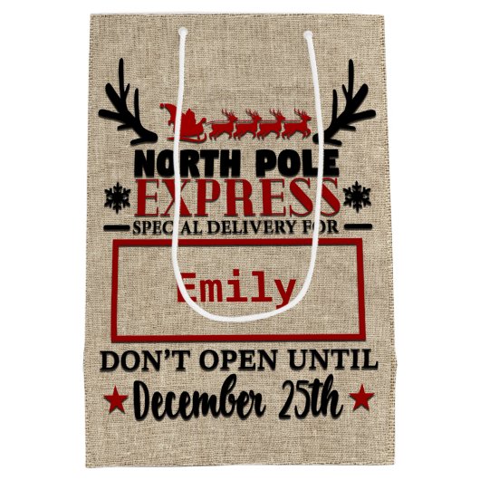 キュートパーソナライズされたオフィシャルサック抱き枕 ミディアムペーパーバッグ (裏面)