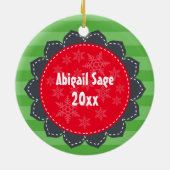 キュートパーソナライズされたカウボーイサンタ条項ウェスタン セラミックオーナメント (裏面)