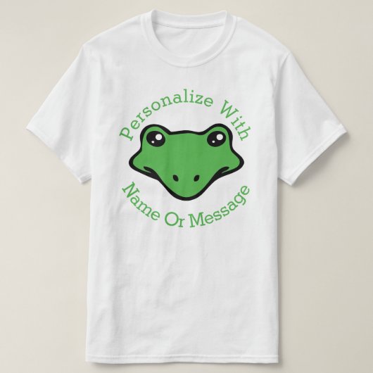 キュートパーソナライズされたカエル顔 Tシャツ (デザイン正面)