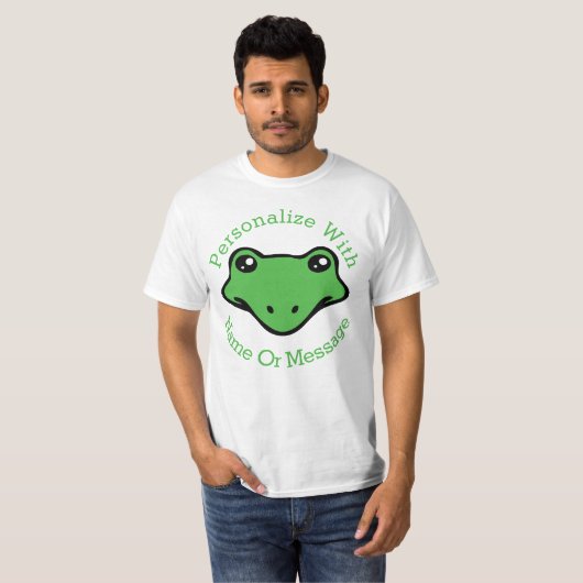 キュートパーソナライズされたカエル顔 Tシャツ (正面フル)