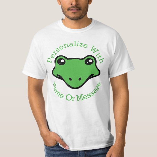キュートパーソナライズされたカエル顔 Tシャツ (正面)