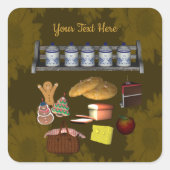 キュートパーソナライズされたキッチンデザイン スクエアシール (正面)