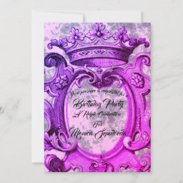 キュートパーソナライズされたクラウン誕生日パーティー招待 招待状
