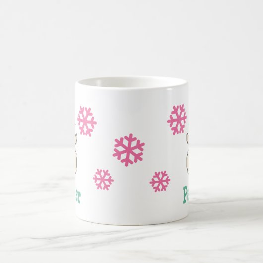 キュートパーソナライズされたクリスマスウィンター雪だるま コーヒーマグカップ (中央)