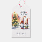 キュートパーソナライズされたクリスマスツリー&格言パーティー ギフトタグ (正面)