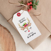 キュートパーソナライズされたクリスマストインデナー顔 ギフトタグ