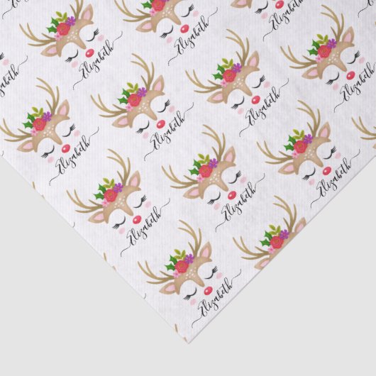 キュートパーソナライズされたクリスマストインデナー顔 薄葉紙 (詳細)