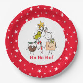 キュートパーソナライズされたクリスマスパーティー食品紙プレート ペーパープレート (正面)