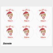 キュートパーソナライズされたクリスマスプレゼントラベル ラウンドシール (シート)