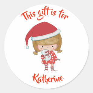 キュートパーソナライズされたクリスマスプレゼントラベル ラウンドシール