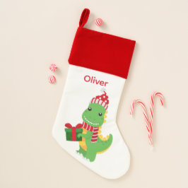 キュートパーソナライズされたクリスマス恐竜ストッキング クリスマスストッキング