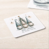 キュートパーソナライズされたクリスマス格言ファミリーホリデー スクエアペーパーコースター (アングル)