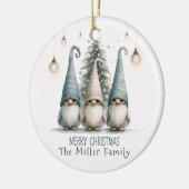 キュートパーソナライズされたクリスマス格言ファミリーホリデー セラミックオーナメント (左)