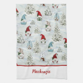 キュートパーソナライズされたクリスマス格言休日 キッチンタオル (縦)