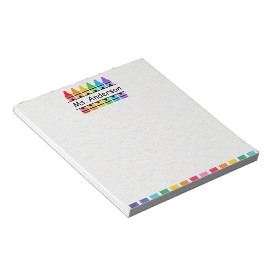 キュートパーソナライズされたクレヨン先生メモ帳 ノートパッド (アングル)
