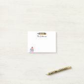 キュートパーソナライズされたクレヨン先生新学期 ポストイット (デスク上)