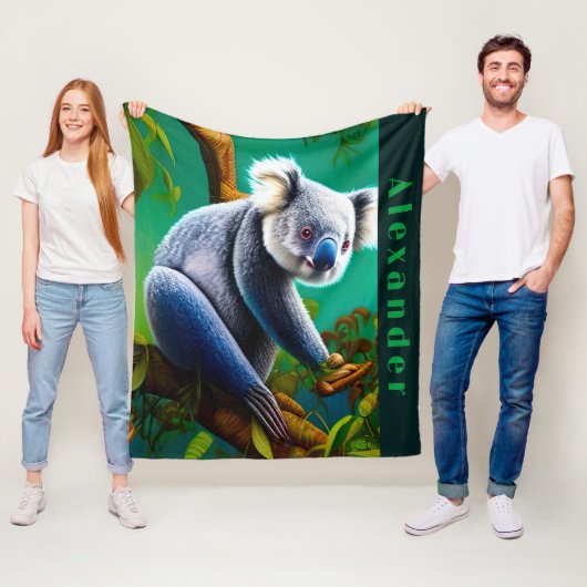 キュートパーソナライズされたコアラベア フリースブランケット (インサイチュ)