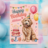 キュートパーソナライズされたゴールデンドール誕生日 カード