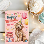 キュートパーソナライズされたゴールデンドール誕生日 カード