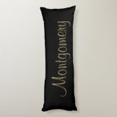 キュートパーソナライズされたゴールドフォイルゲーズブラック ボディピロー (裏面 (縦))