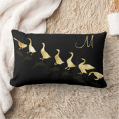 キュートパーソナライズされたゴールドフォイルゲーズブラック ランバークッション (ブランケット)