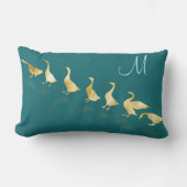 キュートパーソナライズされたゴールドフォイルゲーゼティール(緑がかった色)アクア ランバークッション (正面)