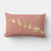 キュートパーソナライズされたゴールドフォイルゲーゼローズピンク ランバークッション (正面)