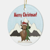 キュートパーソナライズされたサンタディアマウンテンオーナメント セラミックオーナメント (左)