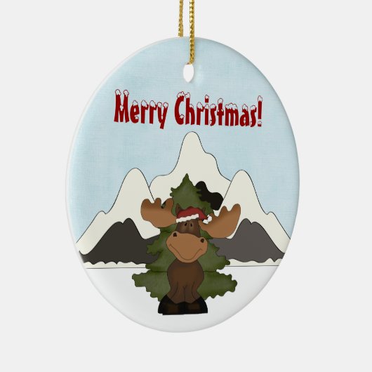 キュートパーソナライズされたサンタムースマウンテンオーナメント セラミックオーナメント (右)