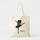 キュートパーソナライズされたシルエットバレリーナトートバッグ トートバッグ (正面)