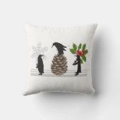 キュートパーソナライズされたスおもしろい・ペンギン クッション (裏面)