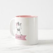 キュートパーソナライズされたゼブラ ツートーンマグカップ (正面左)